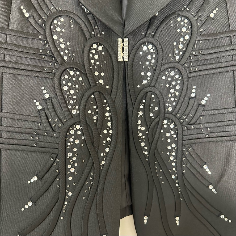Moshita black embellished blazer jacket - Picture 6 of 14